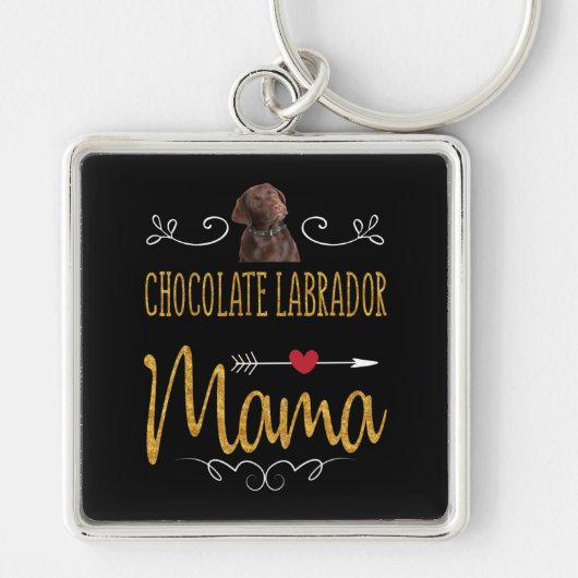 Hondenliefhebber | Chocolade Labrador Mama Sleutelhanger (Voorkant)