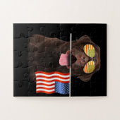 Hondenliefhebber | Chocolade Labrador USA American Legpuzzel (Horizontaal)