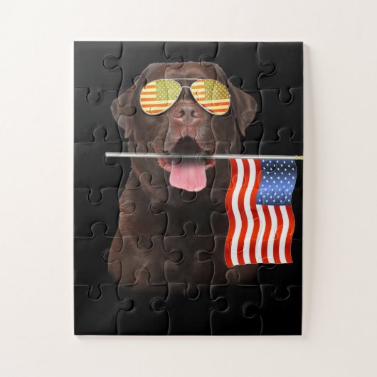 Hondenliefhebber | Chocolade Labrador USA American Legpuzzel (Verticaal)