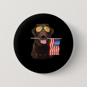 Hondenliefhebber Chocolade Labrador USA American Ronde Button 5,7 Cm