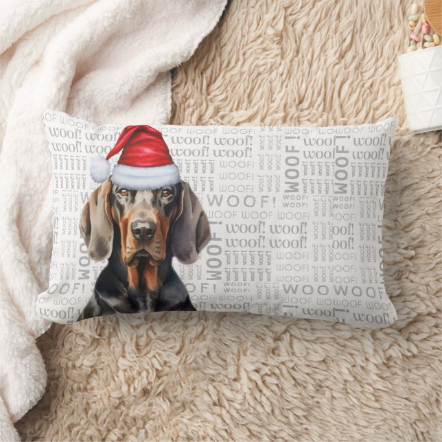Hondenliefhebber Christmas Black Tan Coonhound Vak Kussen (Deken)