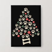 Hondenliefhebber Christmas Paw Tree Paws Holiday G Button (Voorkant)