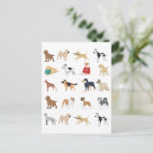 Hondenliefhebber Club Pattern Briefkaart (Staand voorkant)