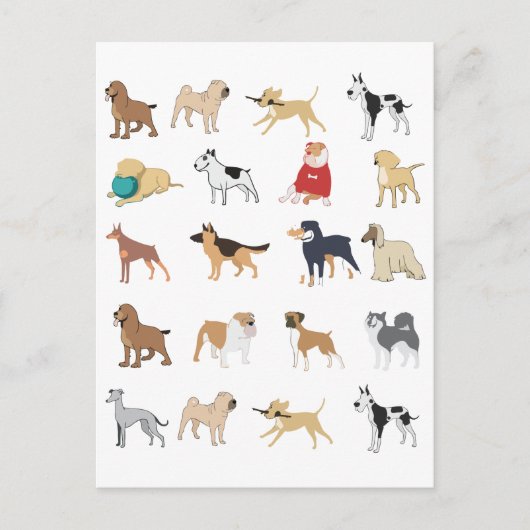 Hondenliefhebber Club Pattern Briefkaart (Voorkant)