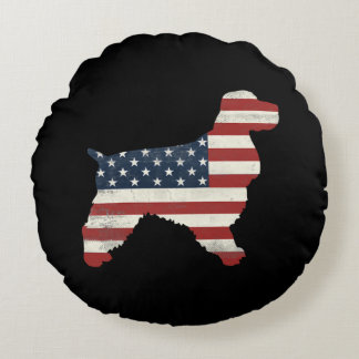 Hondenliefhebber | Cocker Spaniel Amerikaanse vlag Rond Kussen
