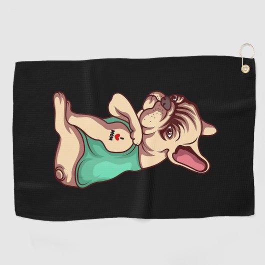 hondenliefhebber | Cool French Bulldog I Love Mam  Golfhanddoek (Horizontaal)