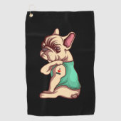 hondenliefhebber | Cool French Bulldog I Love Mam  Golfhanddoek (Voorkant)