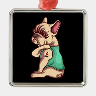 Hondenliefhebber  Cool French Bulldog I Love Mam T Metalen Ornament