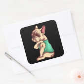 Hondenliefhebber | Cool French Bulldog I Love Mam  Vierkante Sticker (Envelop)