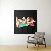 Hondenliefhebber | Cool French Bulldog I Love Mam  Wandkleed (In Situ (horizontaal))