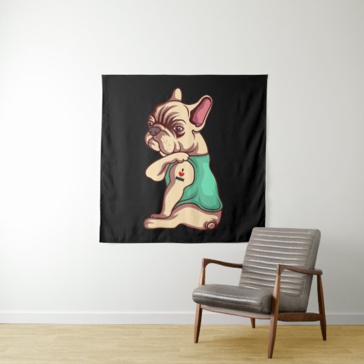 Hondenliefhebber | Cool French Bulldog I Love Mam  Wandkleed (In situ)