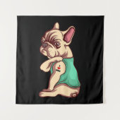 Hondenliefhebber | Cool French Bulldog I Love Mam  Wandkleed (Voorkant)