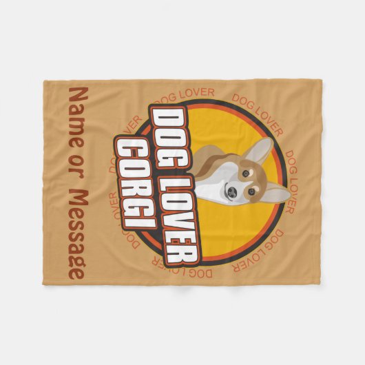 Hondenliefhebber Corgi Blanket past Naam/Bericht a Fleece Deken (Voorkant (Horizontaal))