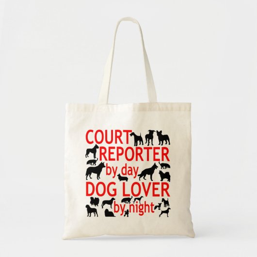 Hondenliefhebber Court Reporter Tote Bag (Voorkant)