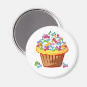 Hondenliefhebber - Cupcake met Dog Botten Magneet (Voorkant / Achterkant)