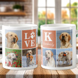Hondenliefhebber Custom 7 Fotocollage Boho Sinaasa Koffiemok<br><div class="desc">Introductie van onze moderne en stijlvolle Love Paw Print mok, het perfecte cadeau voor elk hondenliefhebber! Deze chique mok heeft een moderne aangepaste fotocollage en de gepersonaliseerde boodschap om je liefde voor je harige vriend te shows. Als een hond moeder of vader, er is niets beter dan knuffelen met je...</div>