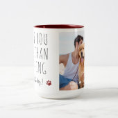 Hondenliefhebber Custom Photo I Love You Valentijn Tweekleurige Koffiemok (Center)