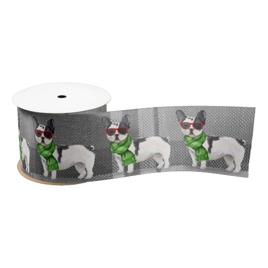 Hondenliefhebber Cute Boston Terrier Kerstmis Satijnen Lint (Spoel)