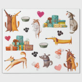 Hondenliefhebber Cute Cadeaupapier (Vlak)