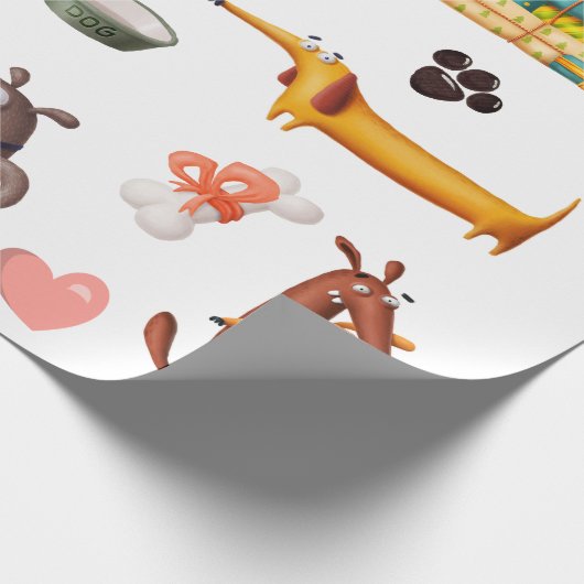Hondenliefhebber Cute Cadeaupapier (Hoek)