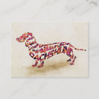 Hondenliefhebber Dachshund Dog Typografie Visitekaartje
