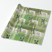 Hondenliefhebber Dalmatische Plaid Christmas Cadeaupapier (Uitgerold)