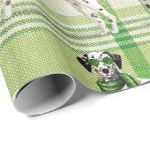 Hondenliefhebber Dalmatische Plaid Christmas Cadeaupapier (Rol Hoek)