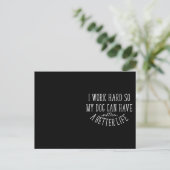 Hondenliefhebber Design I Work Hard Briefkaart (Staand voorkant)