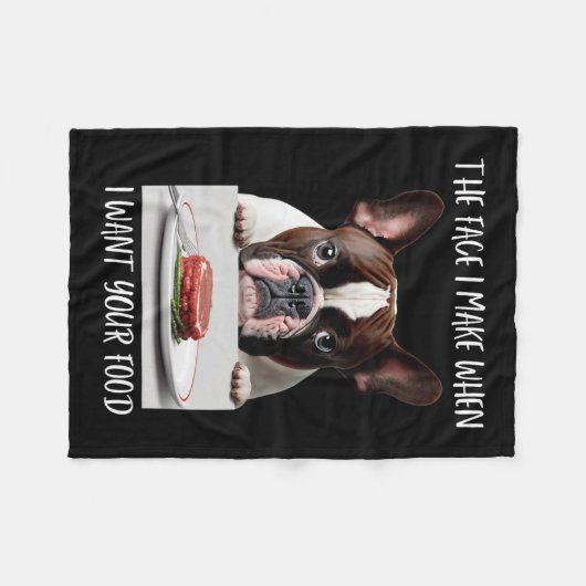 Hondenliefhebber Design Steak Dinner Eten Franse B Fleece Deken (Voorkant (Horizontaal))
