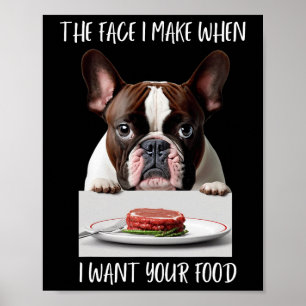 Hondenliefhebber Design Steak Dinner Eten Franse B Poster