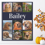 Hondenliefhebber Foto Collage Persoonlijk Pet Navy Imitatie Canvas Print<br><div class="desc">Viel uw beste vriend met een de canvasdruk van de de fotocollage van de douane huisdier. Of je nu een nieuwe puppy hebt, of om elk jaar alle speciale momenten te onthouden, elk huisdier verdient een gepersonaliseerd petfotocanvas! Ons doek van de hondenfoto heeft 9 foto's, gewaagde monogram om zich te...</div>