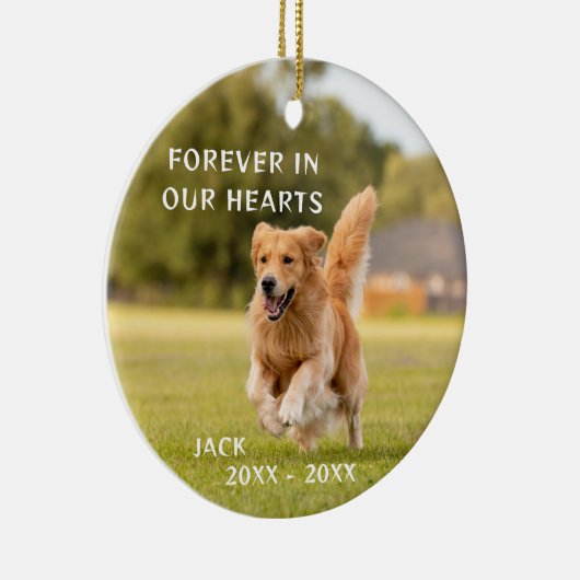Hondenliefhebber Foto Huisdier Herinnering Sieraad Keramisch Ornament (Rechts)