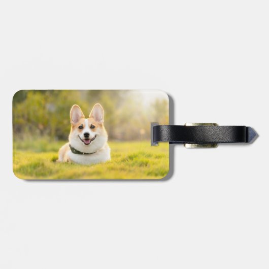 Hondenliefhebber Foto Huisdier Keepsake Bagagelabel (Achterkant horizontaal)