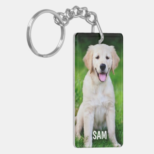Hondenliefhebber foto, met naam sleutelhanger (Voorkant Links)