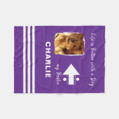 Hondenliefhebber foto naam paarse fleece deken (Voorkant (Horizontaal))