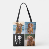 Hondenliefhebber Fotocollage Aangepaste Liefde Cut Tote Bag (Achterkant)