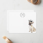 Hondenliefhebber French Bulldog Personalized Royal Notitiekaartje (Voorkant / Achterkant in situ)