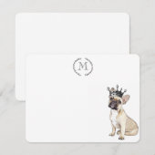 Hondenliefhebber French Bulldog Personalized Royal Notitiekaartje (Voorkant / Achterkant)
