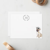 Hondenliefhebber French Bulldog Personalized Royal Notitiekaartje (Voorkant / Achterkant in situ)