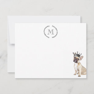 Hondenliefhebber French Bulldog Personalized Royal Notitiekaartje