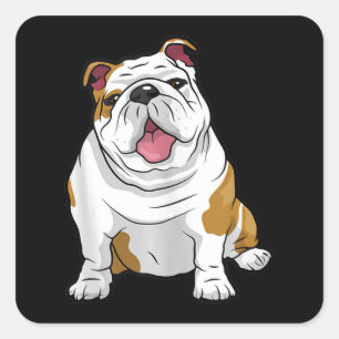 Hondenliefhebber   Funny English Bulldog Puppy Gif Vierkante Sticker