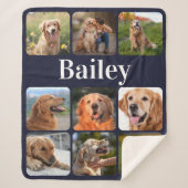 Hondenliefhebber Gepersonaliseerd monogram foto va Sherpa Deken (Voorkant)