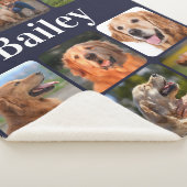 Hondenliefhebber Gepersonaliseerd monogram foto va Sherpa Deken (3/4)