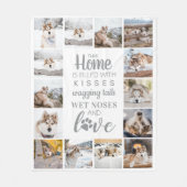 Hondenliefhebber Gepersonaliseerde foto-inklage va Fleece Deken (Voorkant)