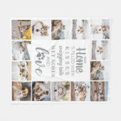 Hondenliefhebber Gepersonaliseerde foto-inklage va Fleece Deken (Voorkant (Horizontaal))