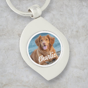 Hondenliefhebber Gepersonaliseerde Pet Photo Keeps Sleutelhanger