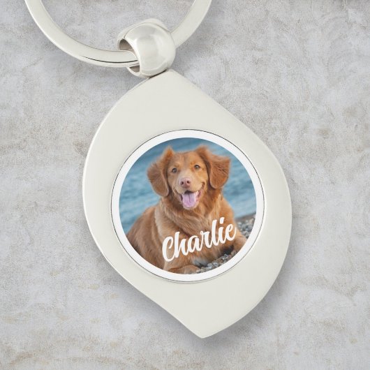 Hondenliefhebber Gepersonaliseerde Pet Photo Keeps Sleutelhanger
