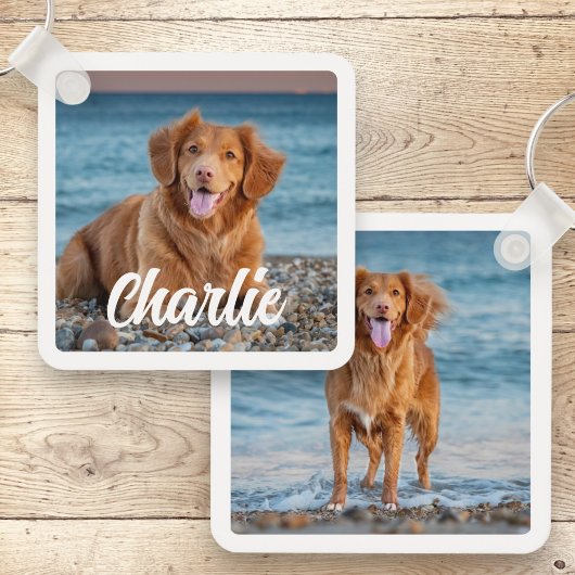 Hondenliefhebber Gepersonaliseerde Pet Photo Keeps Sleutelhanger