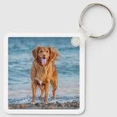 Hondenliefhebber Gepersonaliseerde Pet Photo Keeps Sleutelhanger (Achterkant)