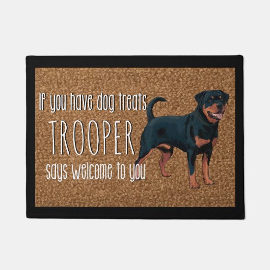 Hondenliefhebber Gepersonaliseerde Rottweiler Naam Deurmat (Voorkant)